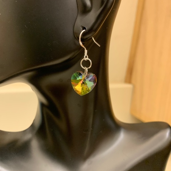 Crystal heart earrings - Picture 3 of 4